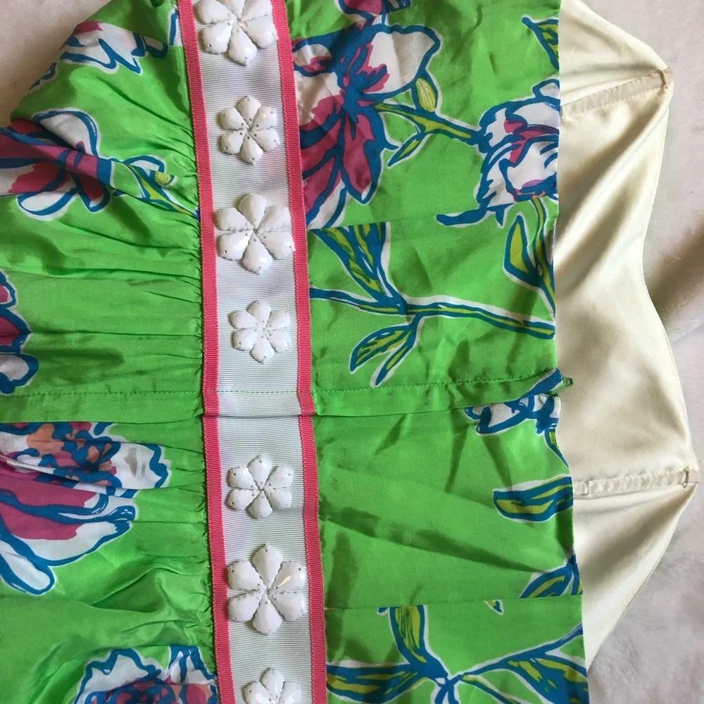 LILLY PULITZER LANGLEY‎ SILK STRAPLESS DRESS 8 - Picture 4 of 6